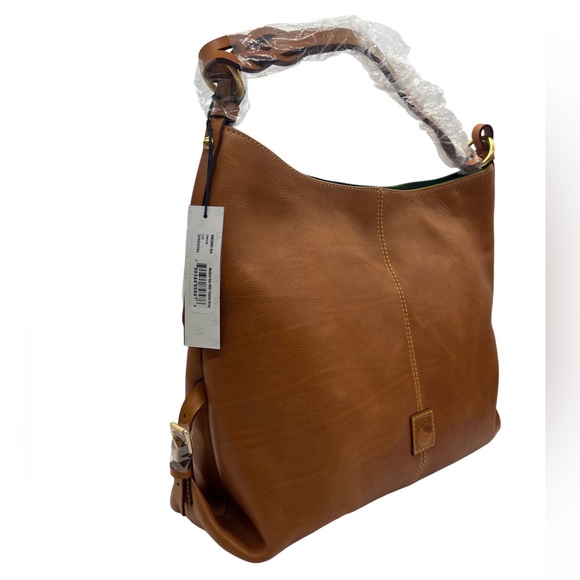 Dooney & Bourke Florentine Leather Twist Sac Shoulder Bag in Natural NEW - Picture 3 of 7